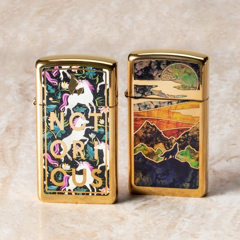 Zippo Slim 1654B Notorious Unicorn Design