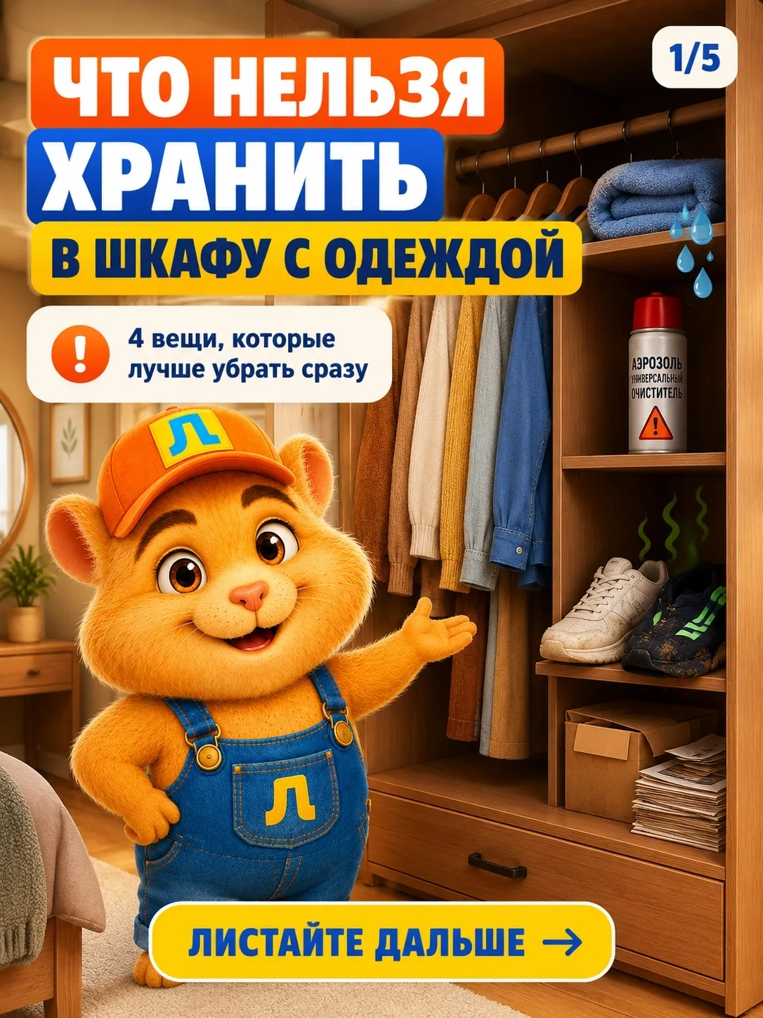 Шкаф кажется аккуратным… а потом вдруг появляется затхлый запах, ощущение тесноты и вечный беспорядо