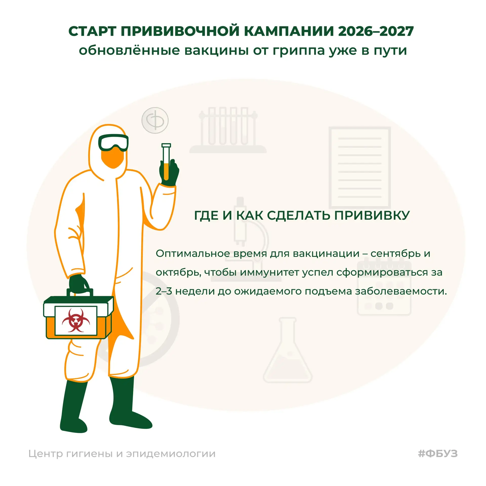 Старт прививочной кампании 2026–2027: вакцины от гриппа обновлены 💉🍂🇷🇺