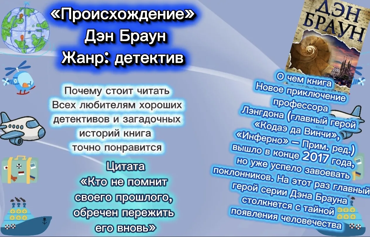 📚📚Книжная полка📚📚

👩Завидовская Софья, ученица 8в класса ГБОУ средняя школа 478
рассказывает о 