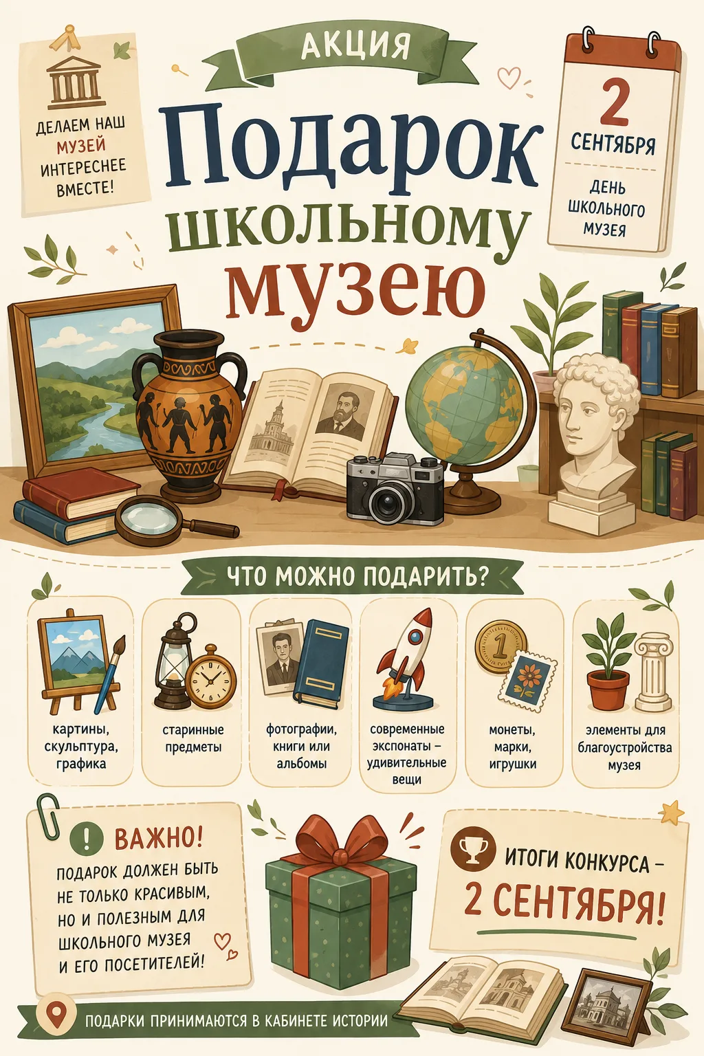 ПОДАРОК ШКОЛЬНОМУ МУЗЕЮ🏛