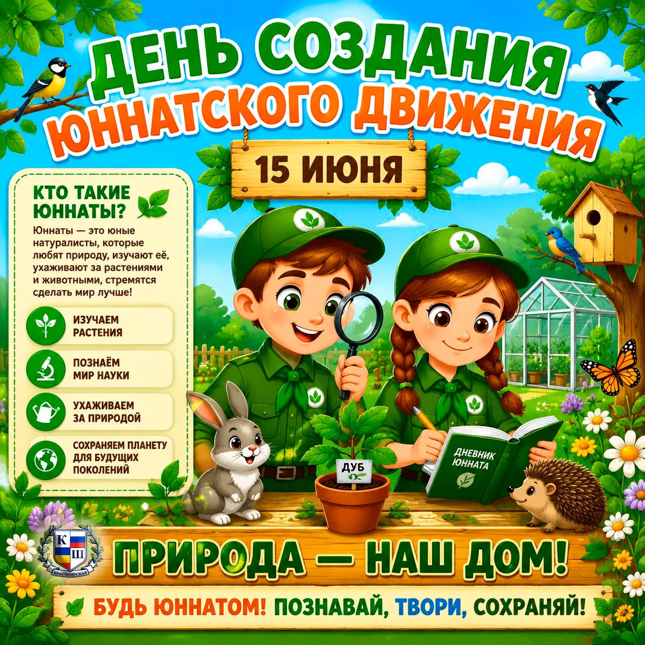 📅 ДЕНЬ В КАЛЕНДАРЕ

🌿 15 июня — День рождения юннатского движения! 🎉

💚 Ровно 106 лет назад, в 1