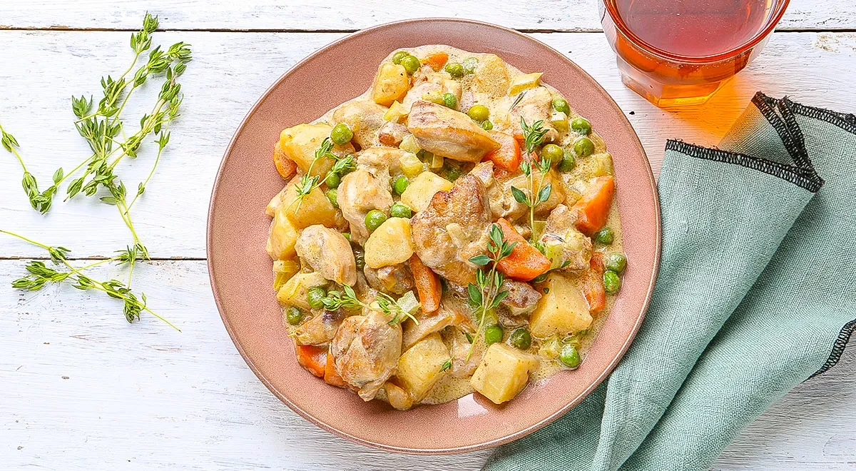 🌿 Сливочное рагу с курицей