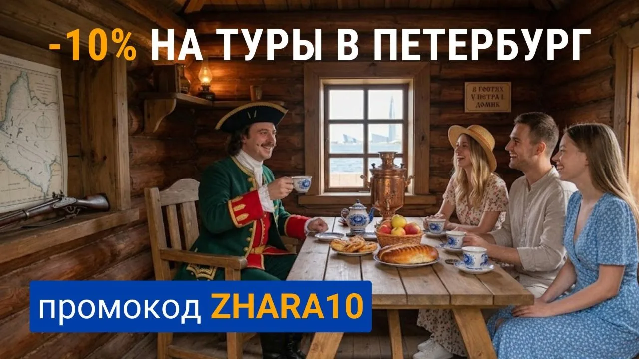 ☀️ Жаркое лето в Петербурге: скидка 10% на туры по промокоду ZHARA10!