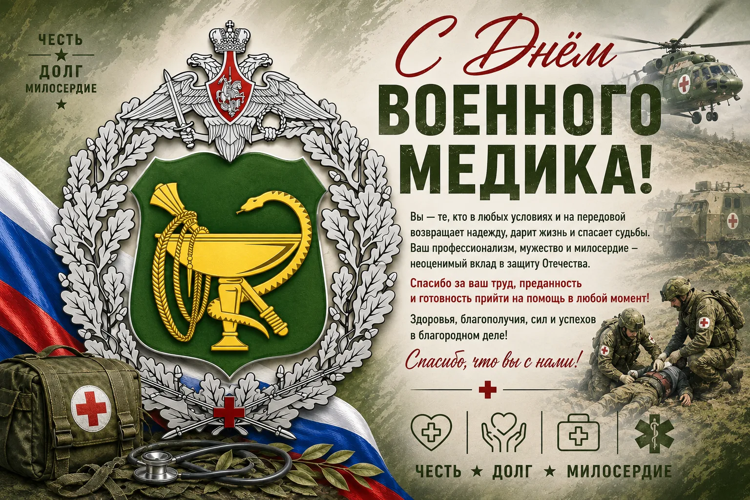 28 августа в России отмечается День военного медика — праздник специалистов, которые еж...