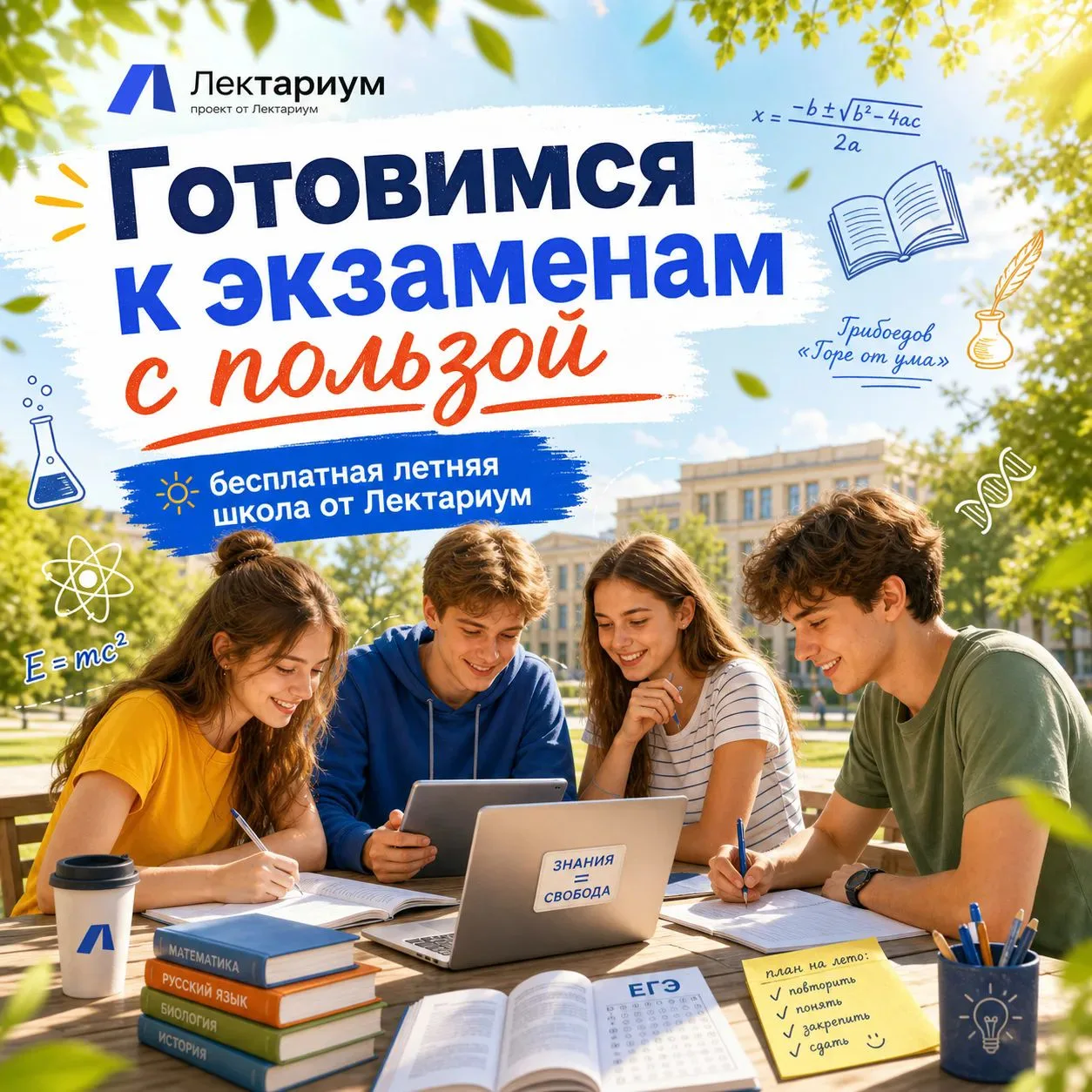 🚀 Готовимся к экзаменам с пользой: бесплатная летняя школа от «Лектариума»!

Лето — отличное время,
