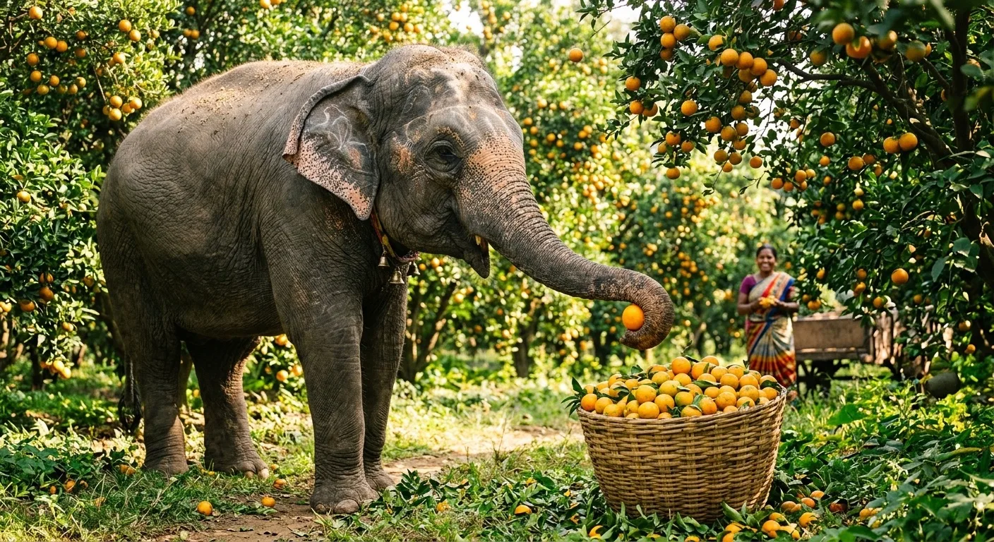 Как слон ест апельсин?🐘 🍊 

Слон и апельсин — это классическое комбо! Связь между слонами и апельс