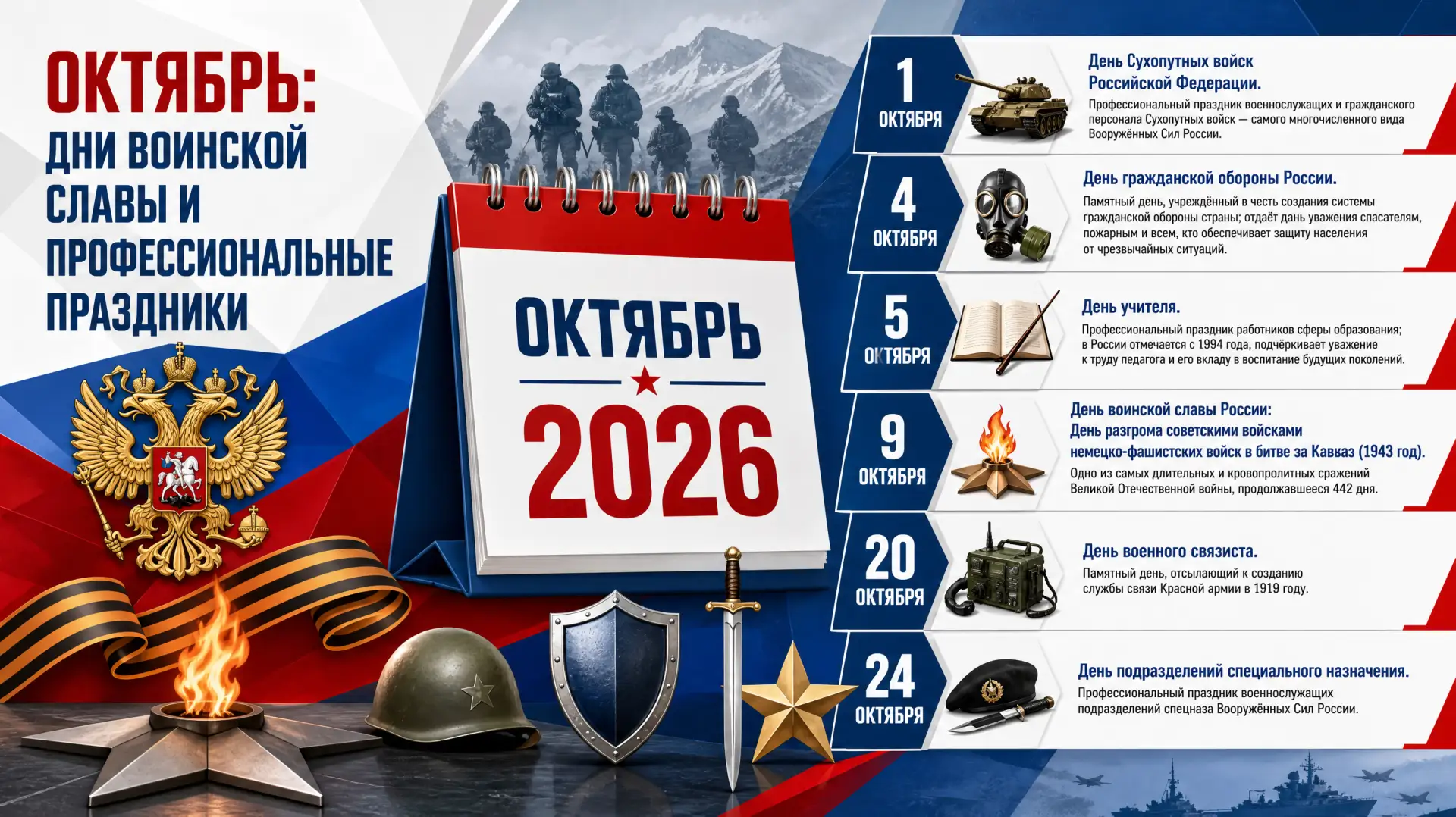 📅 «Календарь памятных дат» — сохраняем память, чествуем героев.