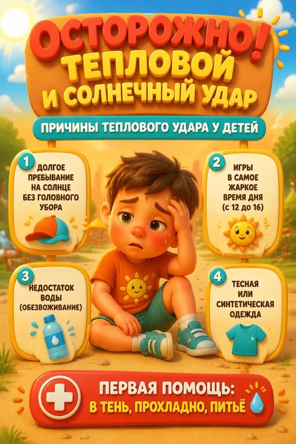 🛑 Жаркие дни: Ваш ребенок в зоне риска!