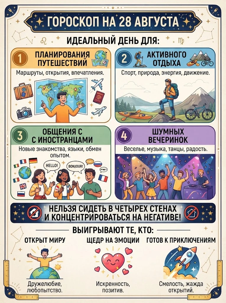 🌟 ГОРОСКОП НА 28 АВГУСТА 🌟