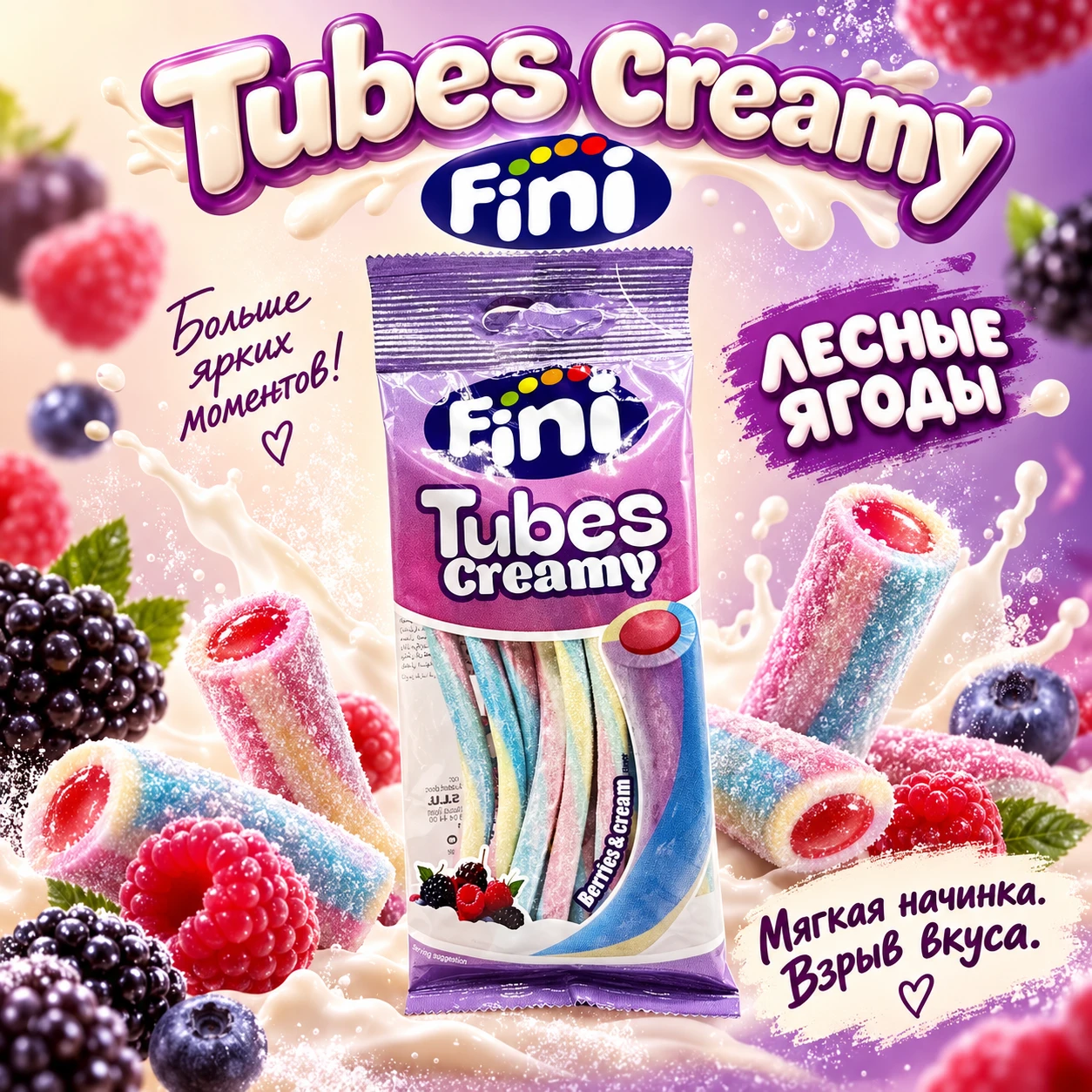 🧬Мармелад Tubes Creamy — взрыв вкуса в каждой трубочке!