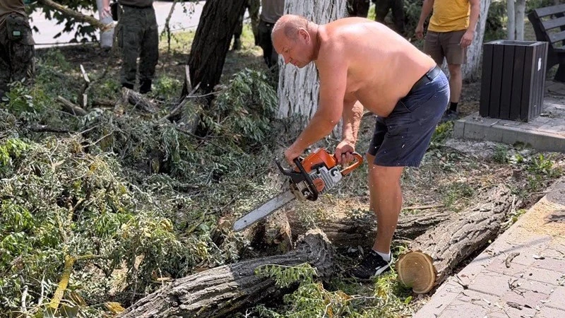 Вот вам, нытики и скептики, еще одно фото депутата с бензопилой.