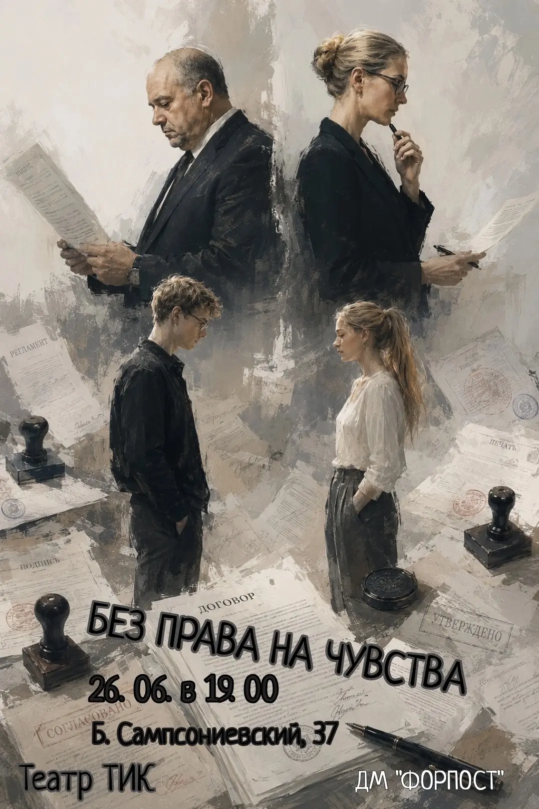 НОВАЯ ПРЕМЬЕРА ТЕАТРАЛЬНОЙ СТУДИИ ТИК - спектакль "Без права на чувства" (16+). 

❤ История о любви,