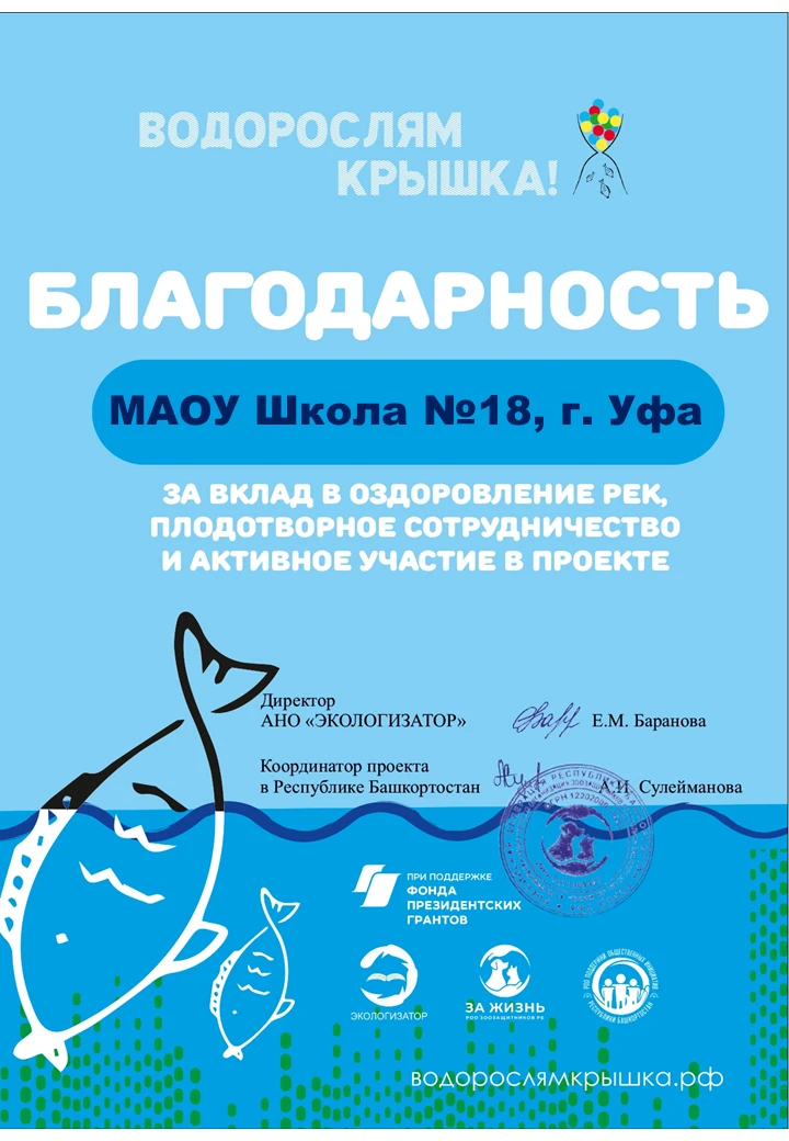Завершился первый сезон проекта «Водорослям крышка. Амбассадоры рек» в Республике Башко...