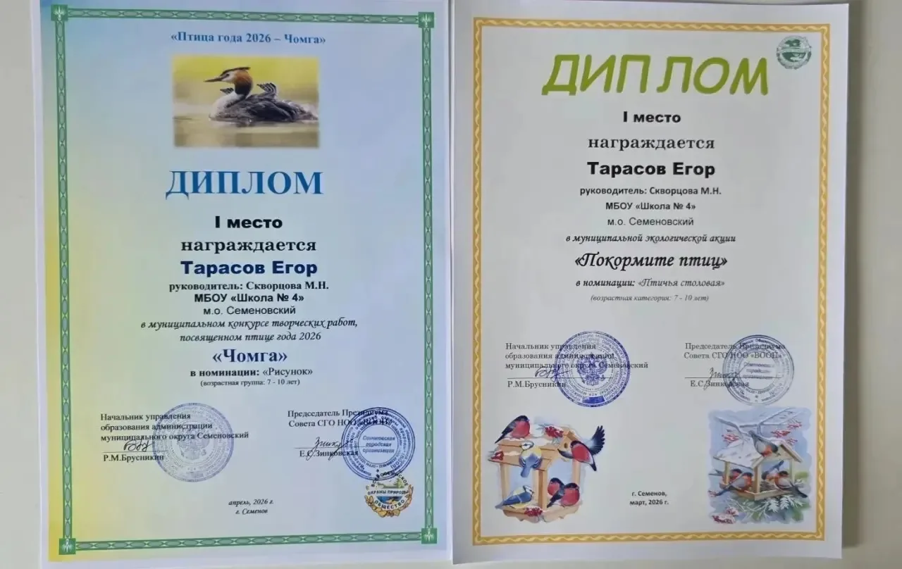 🌟 «ПОКОРМИТЕ ПТИЦ ЗИМОЙ»: 2 «В» — ПОБЕДИТЕЛИ 🐦🏆  📍9 апреля в «Центр Детского Творчества», г.Семенов 