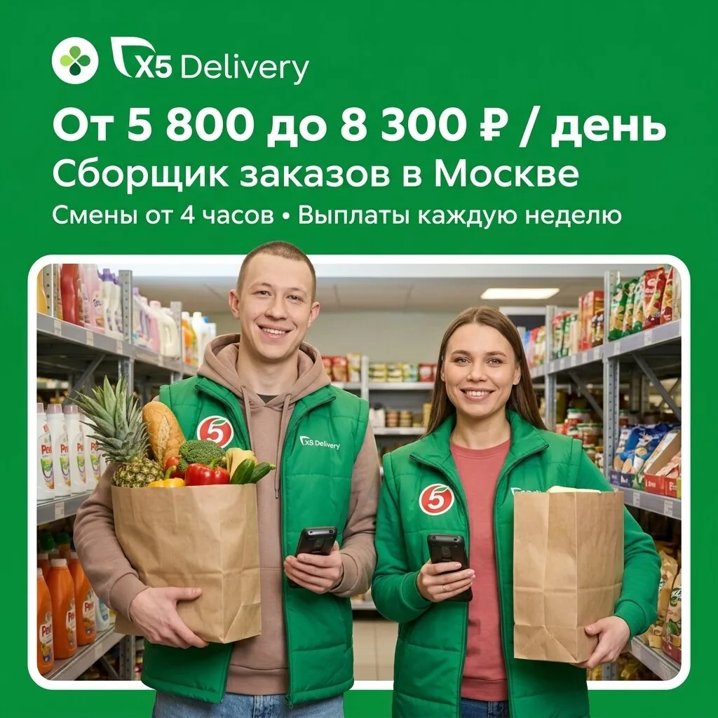 📦 От 5 800 до 8 300 ₽ за день: набор сборщиков заказов (выплаты еженедельно)