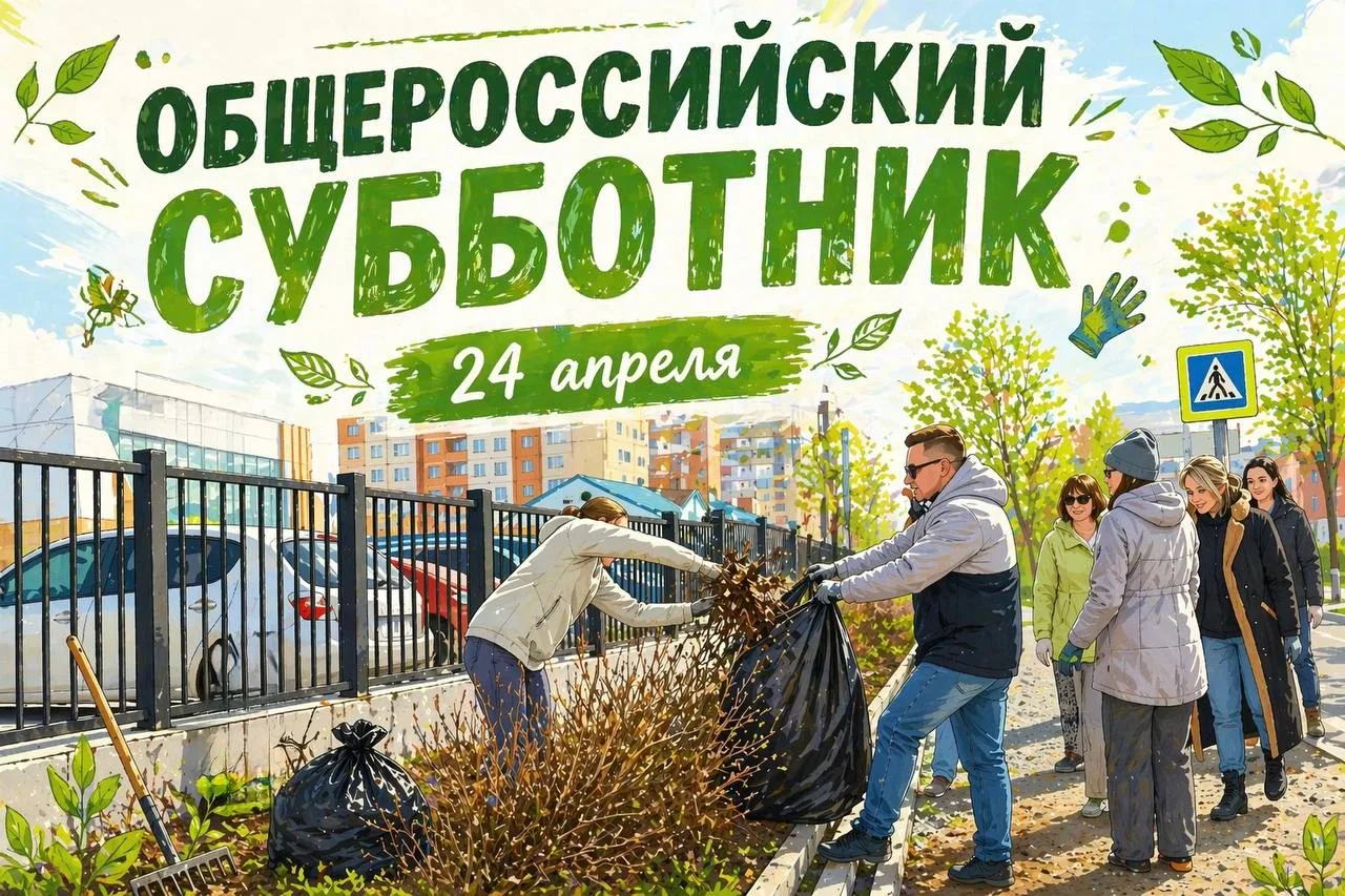 📢 Общероссийский субботник в Южно-Сахалинске переносится на 24 апреля  Такое решение принято из-за п