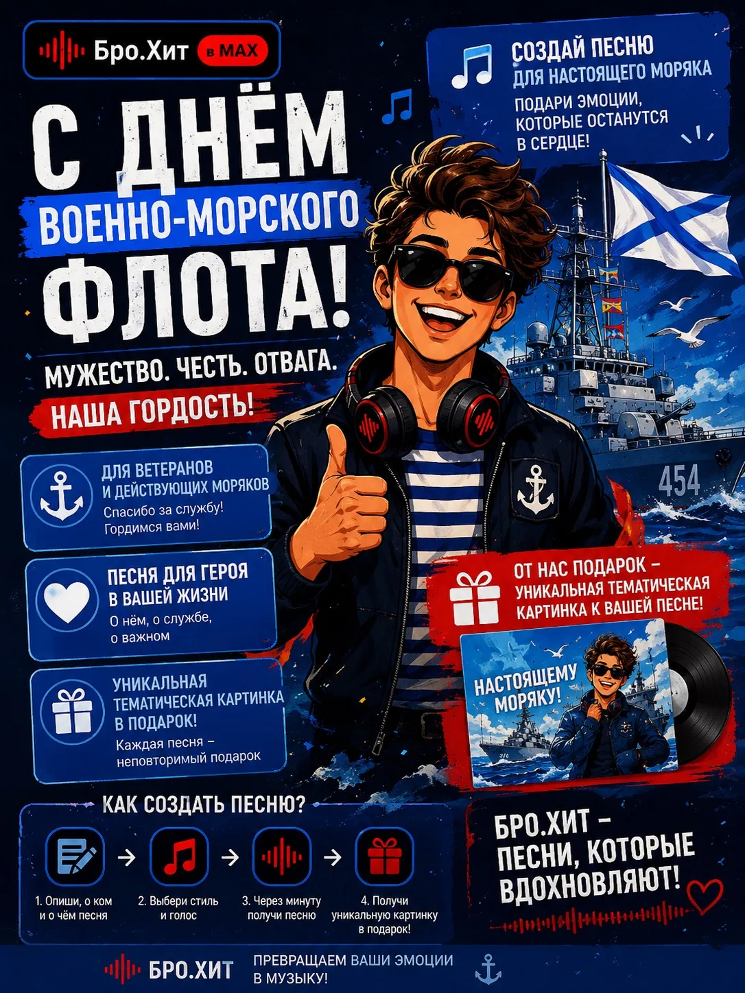 ⚓ БРО.ХИТ поздравляет с Днём Военно-Морского Флота России! 🇷🇺