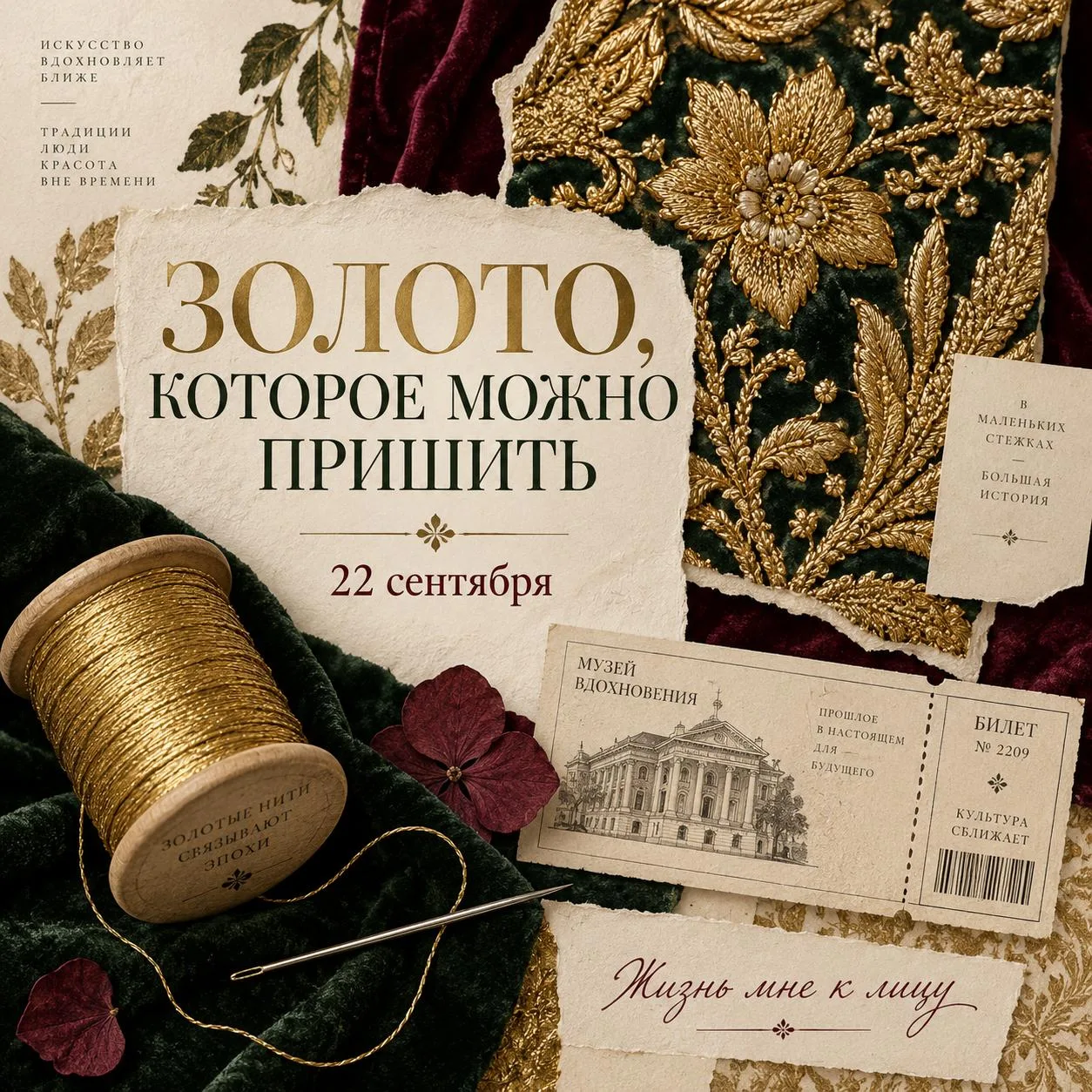 Завтра у Российского этнографического музея красивый финиш выставки «Другое золото. Зол...
