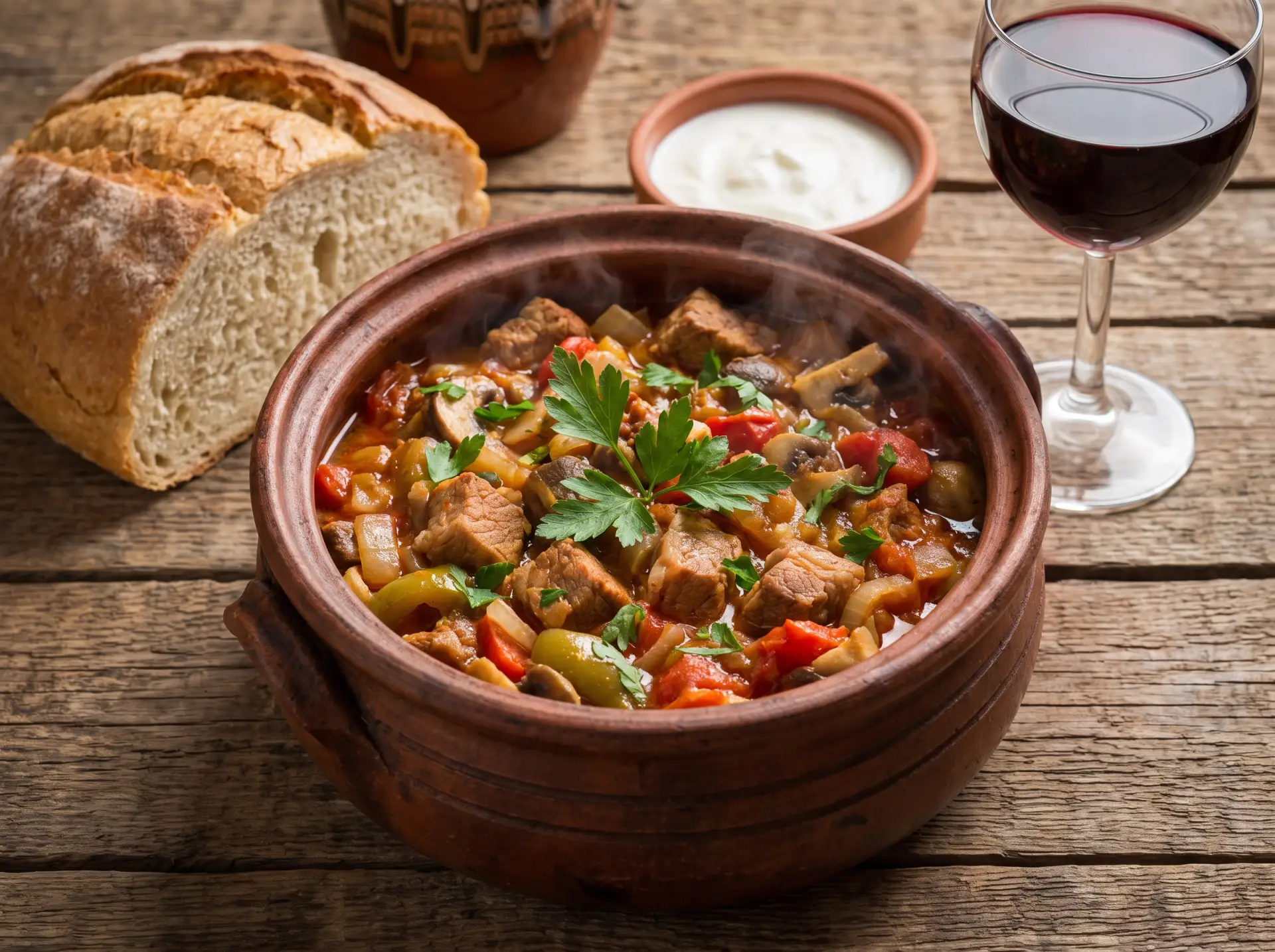 🥩🌶️ Болгарская каварма — сытное и колоритное блюдо с яркими вкусами! 🇧🇬

Ингредиенты

- 🐷 Свини