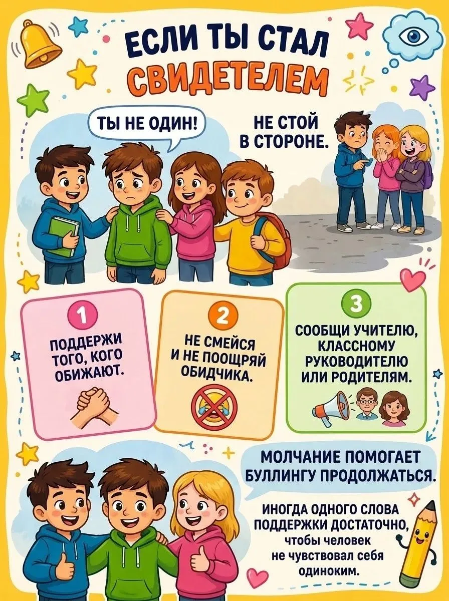 📌 Буллинг — проблема, о которой нельзя молчать.

Травля может коснуться любого ребенка, и часто она