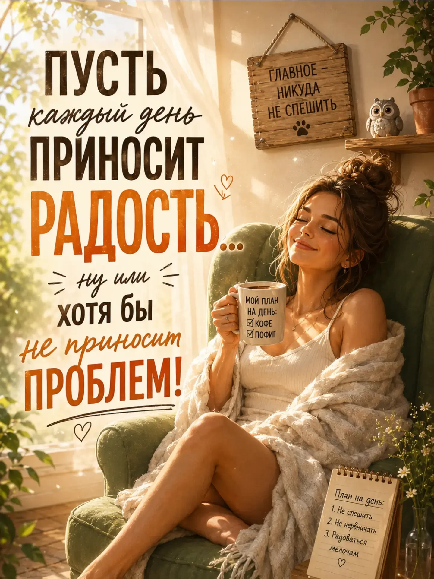 Иногда лучший план на день — просто никуда не спешить. ☀️