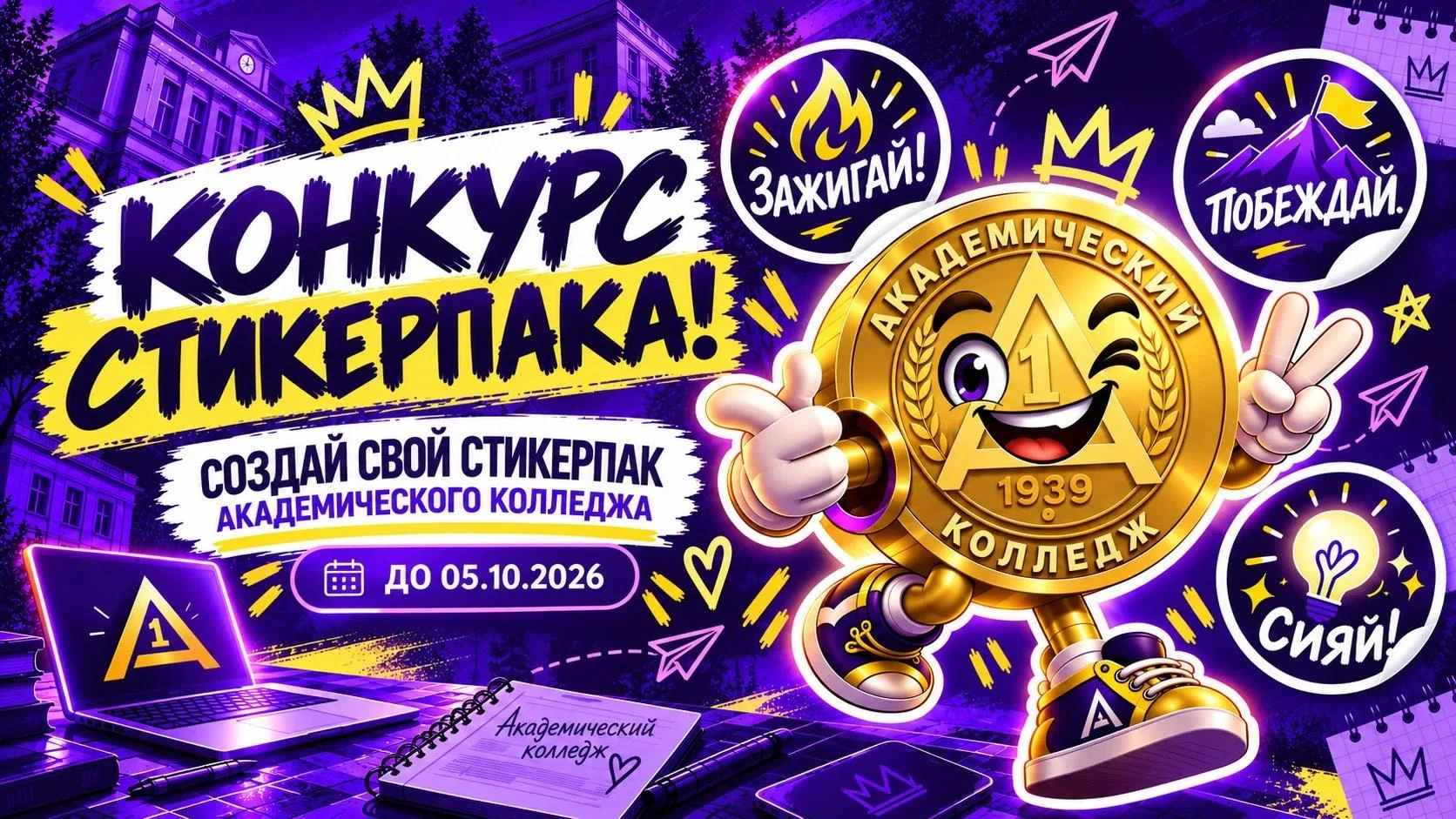 📢 Внимание, конкурс: создай лучший стикерпак Академического колледжа! 🔥