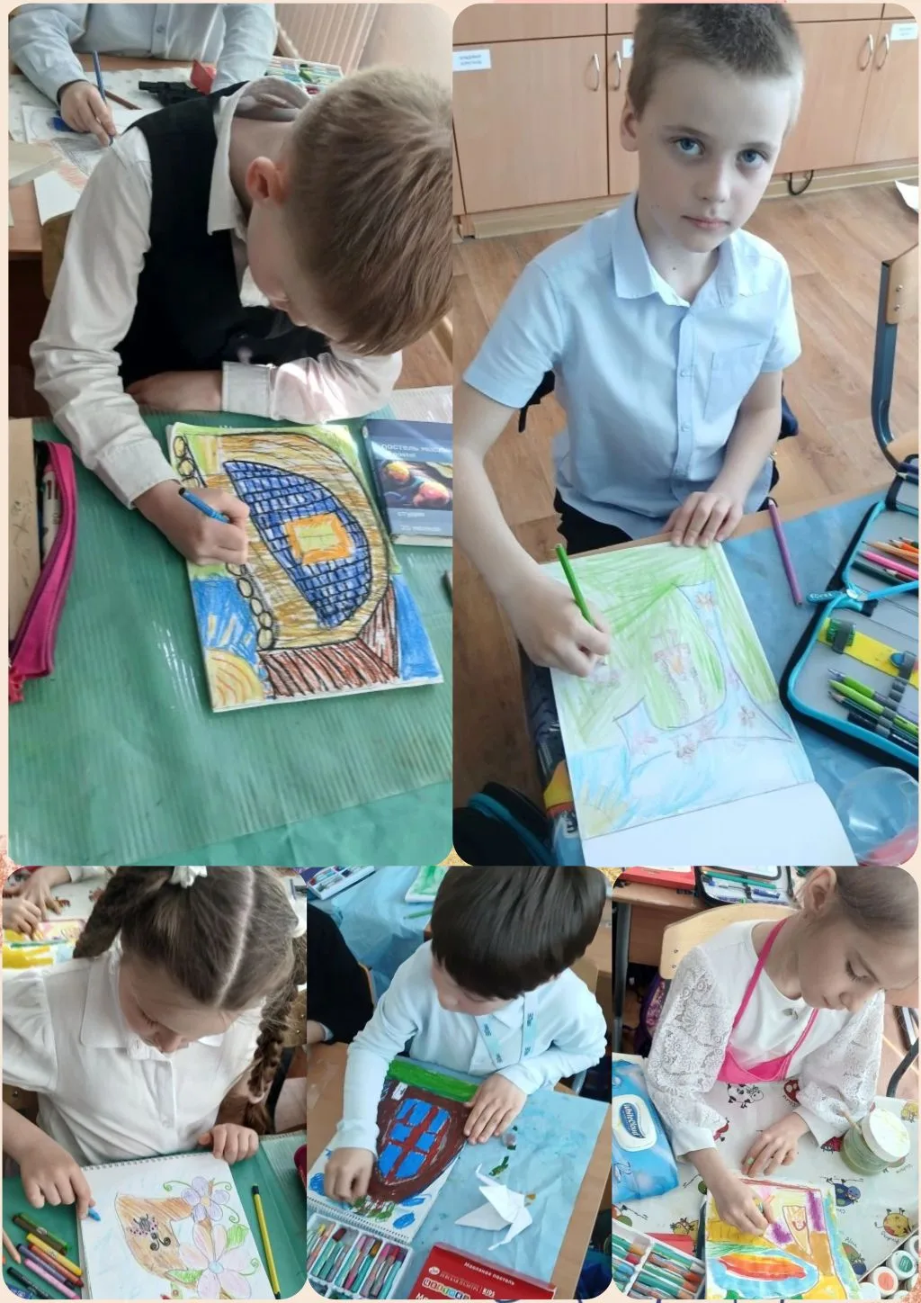 🎨✨ Маленькие художники в деле!   Ученики 1 классов под руководством учителя изобразительного искусст