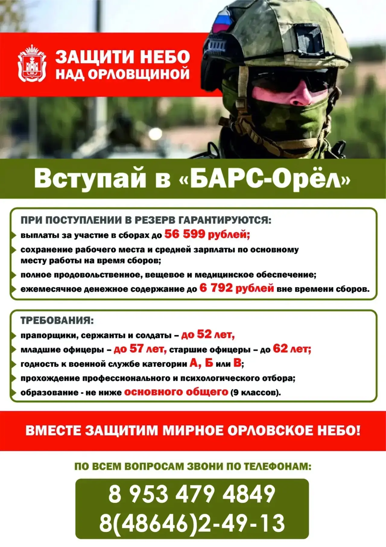 Продолжается набор в мобилизационный резерв «БАРС-Орёл»

Его задача – охрана стратегических объектов