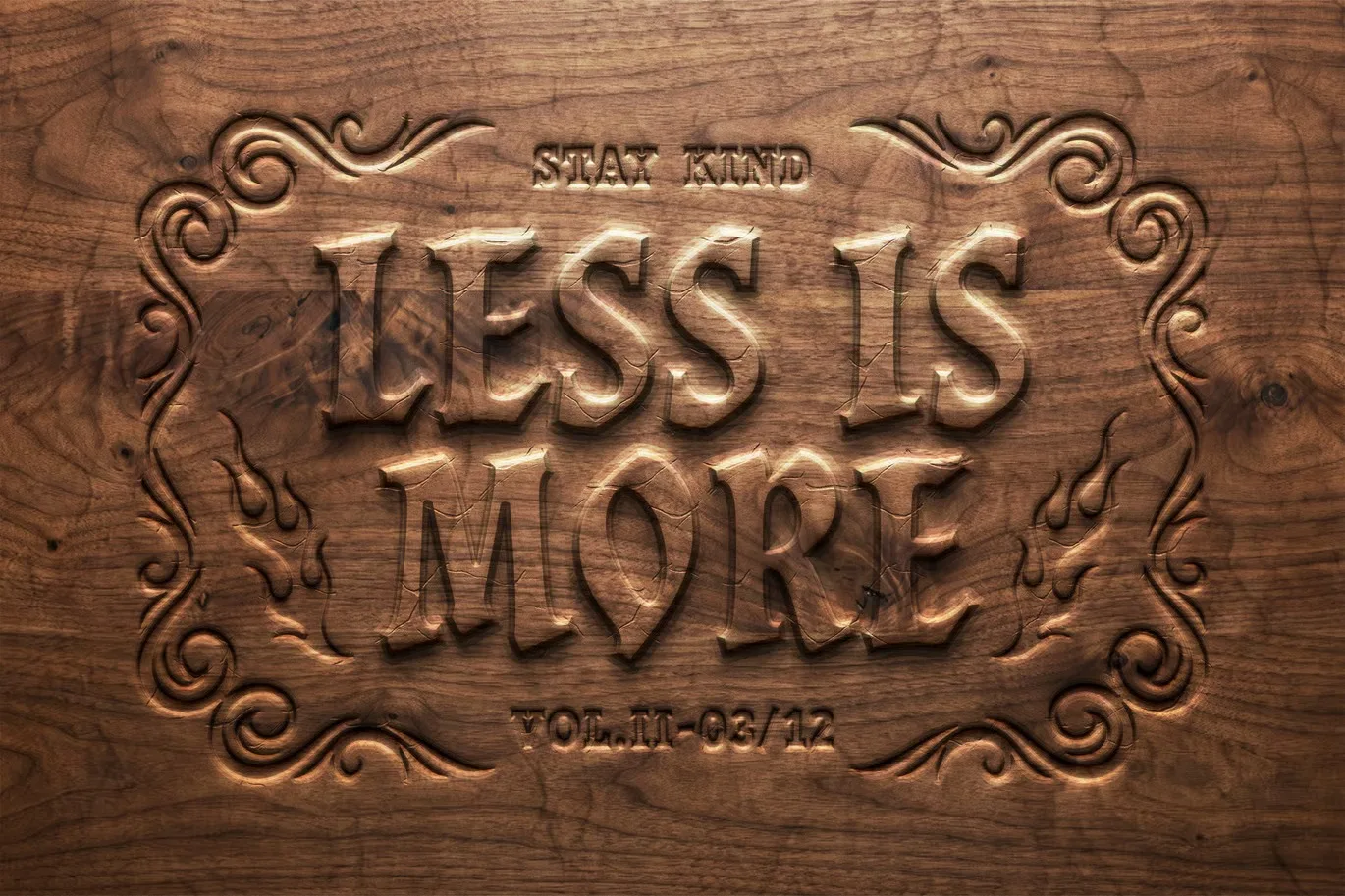 ✅ Rustic Wood Carving Text Effect