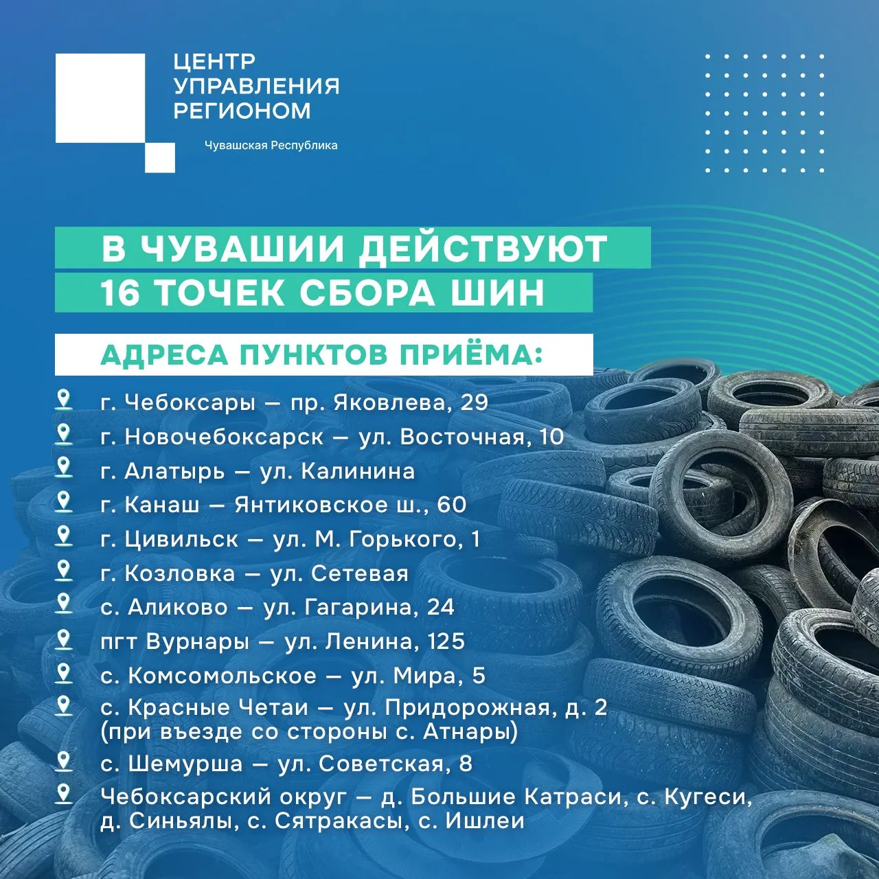 🌟 Куда деть старые шины? В Чувашии работают пункты приёма