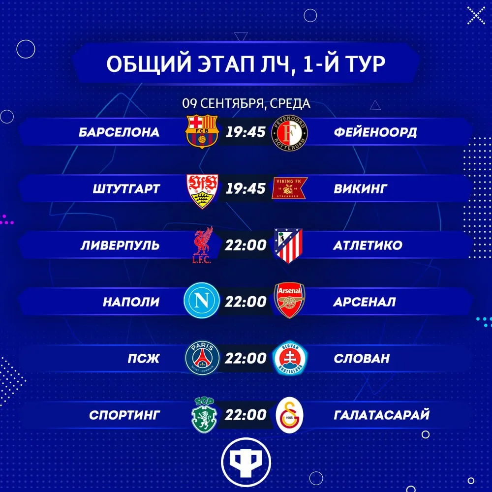 🏆 Расписание матчей
