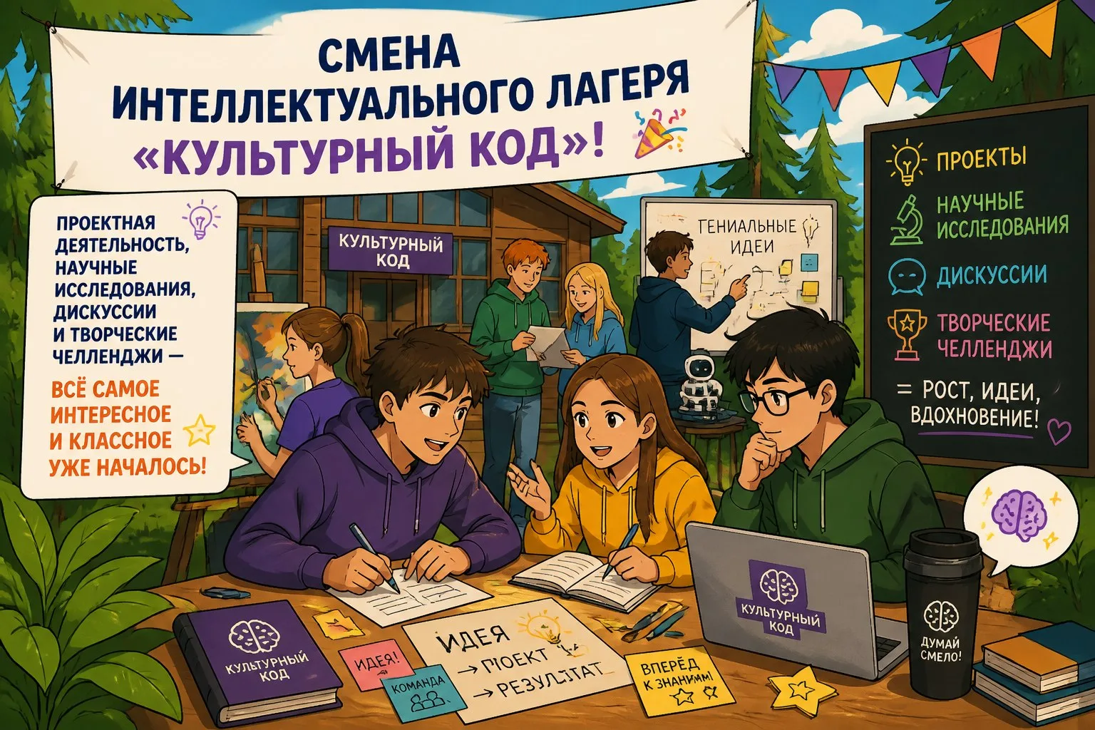 04 июня в нашей гимназии стартовала смена интеллектуального лагеря «Культурный код»! 🎉