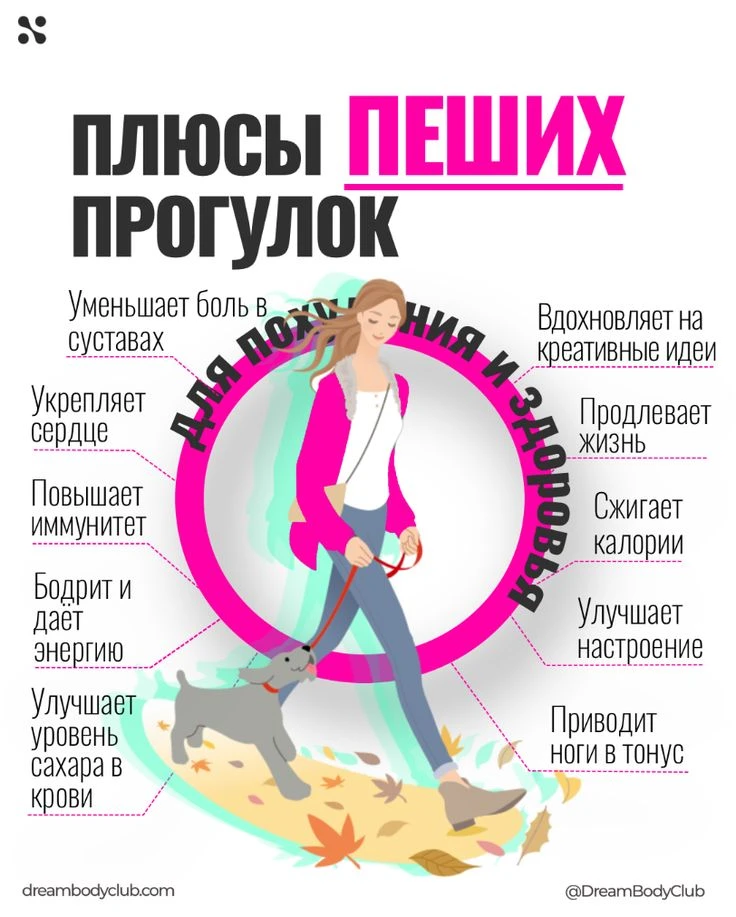 Гулять полезно для всего организма и это абсолютно бесплатно 😃.