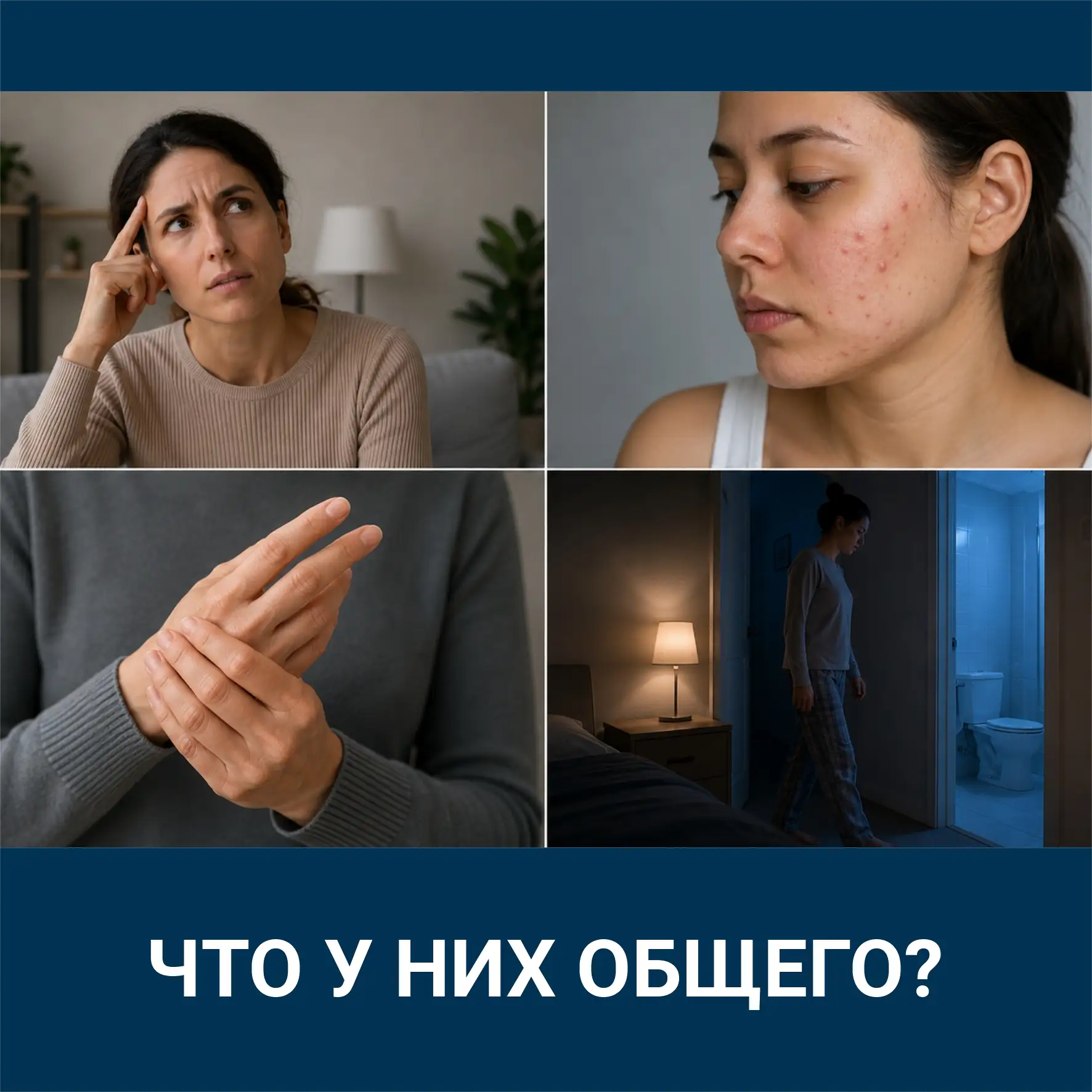 Плохая память, акне у взрослых, покалывание в пальцах, ночные походы в туалет — что общего между эти