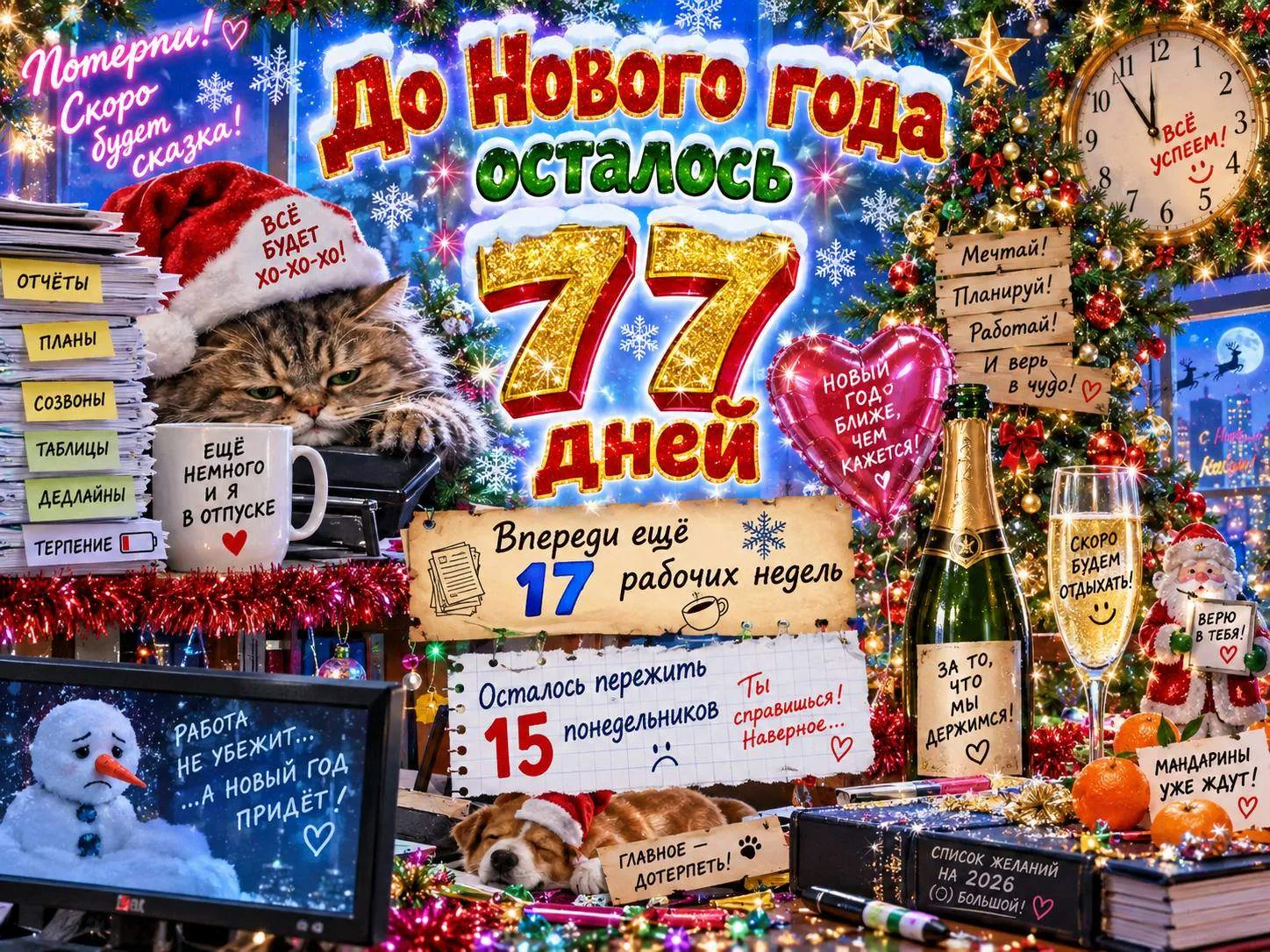 До Нового года россиянам осталось отработать всего 77 дней.