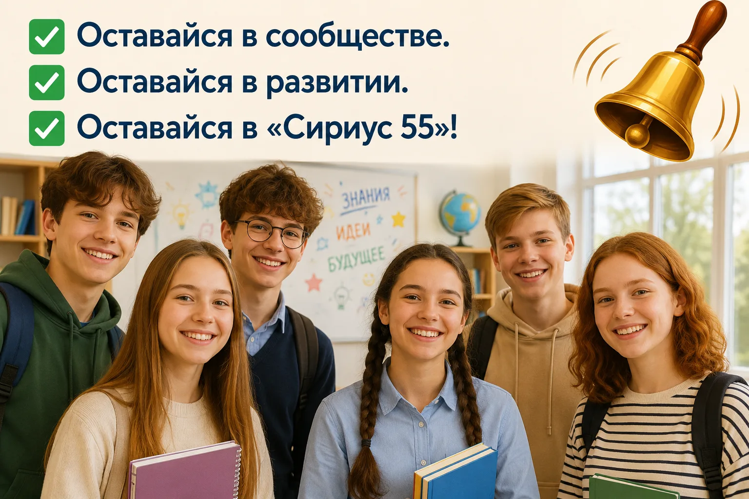 Оставайся в сообществе. Оставайся в развитии. Оставайся в «Сириус 55»!  Совсем скоро в образовательн