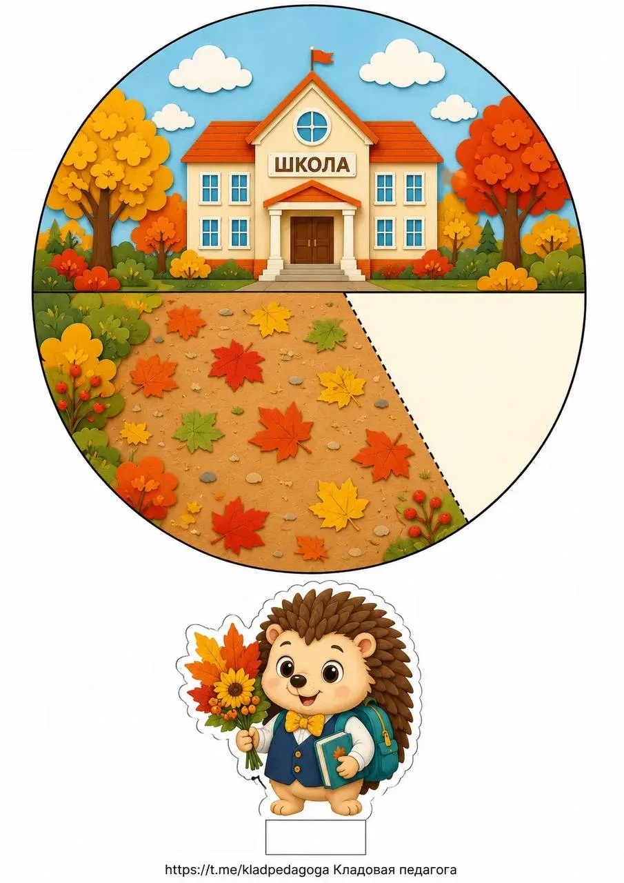 Шаблон поделки к 1 сентября 🦔