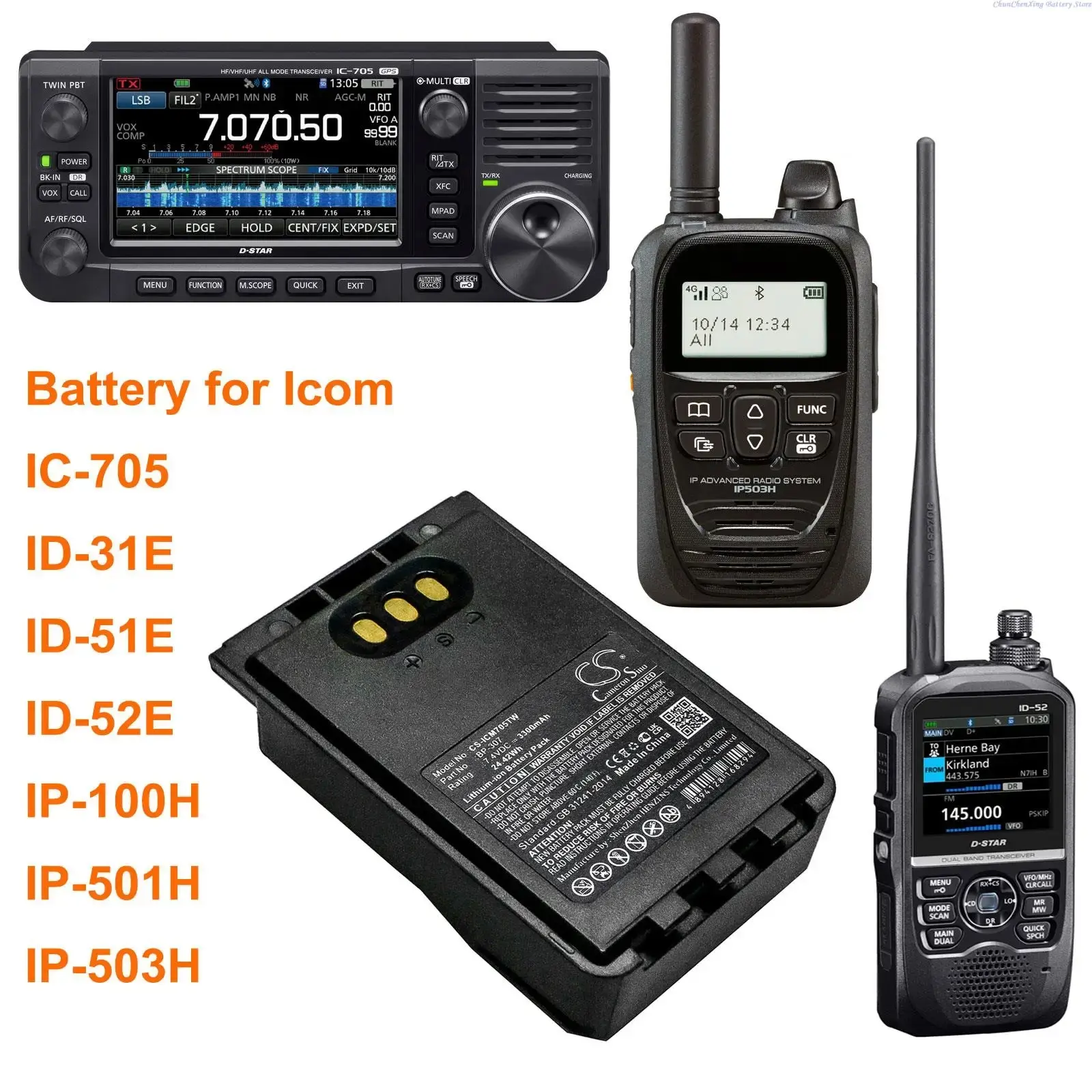 Аккумулятор Cameron Sino 3300 мАч для Icom`s