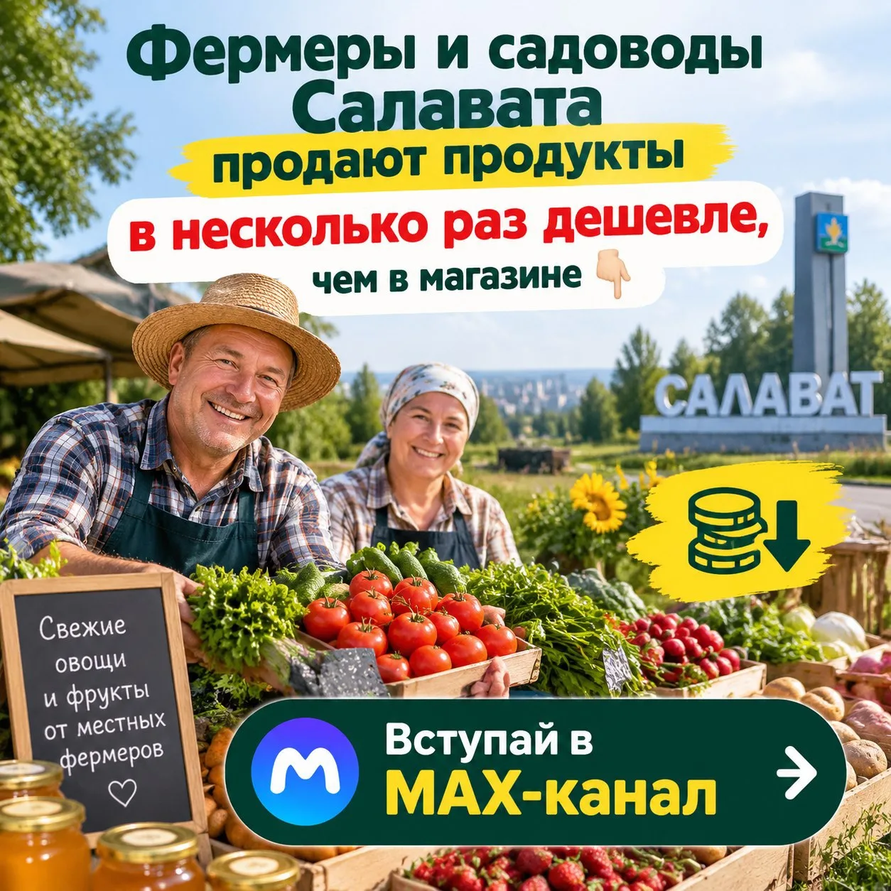 Фермеры и садоводы Салавата продают продукты в несколько раз дешевле, чем в магазине👇🏻