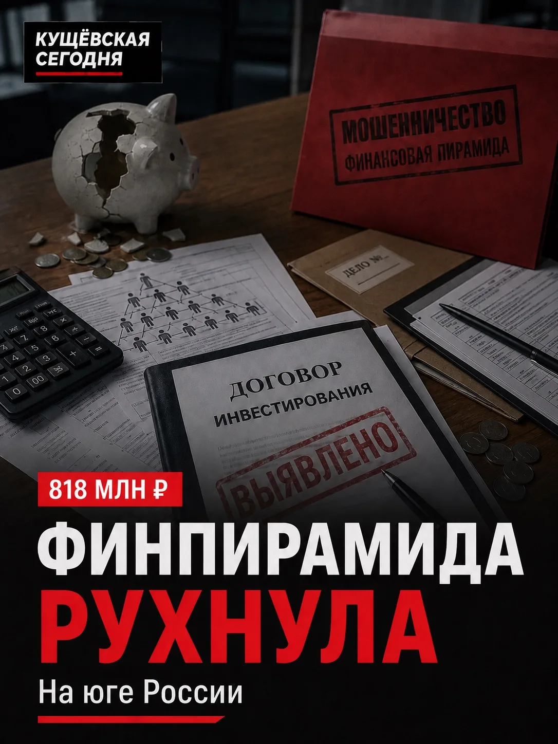 💸 «МММ-2026»: на юге раскрыли пирамиду на 818 млн рублей

Почти 10 лет шесть кредитных кооперативов