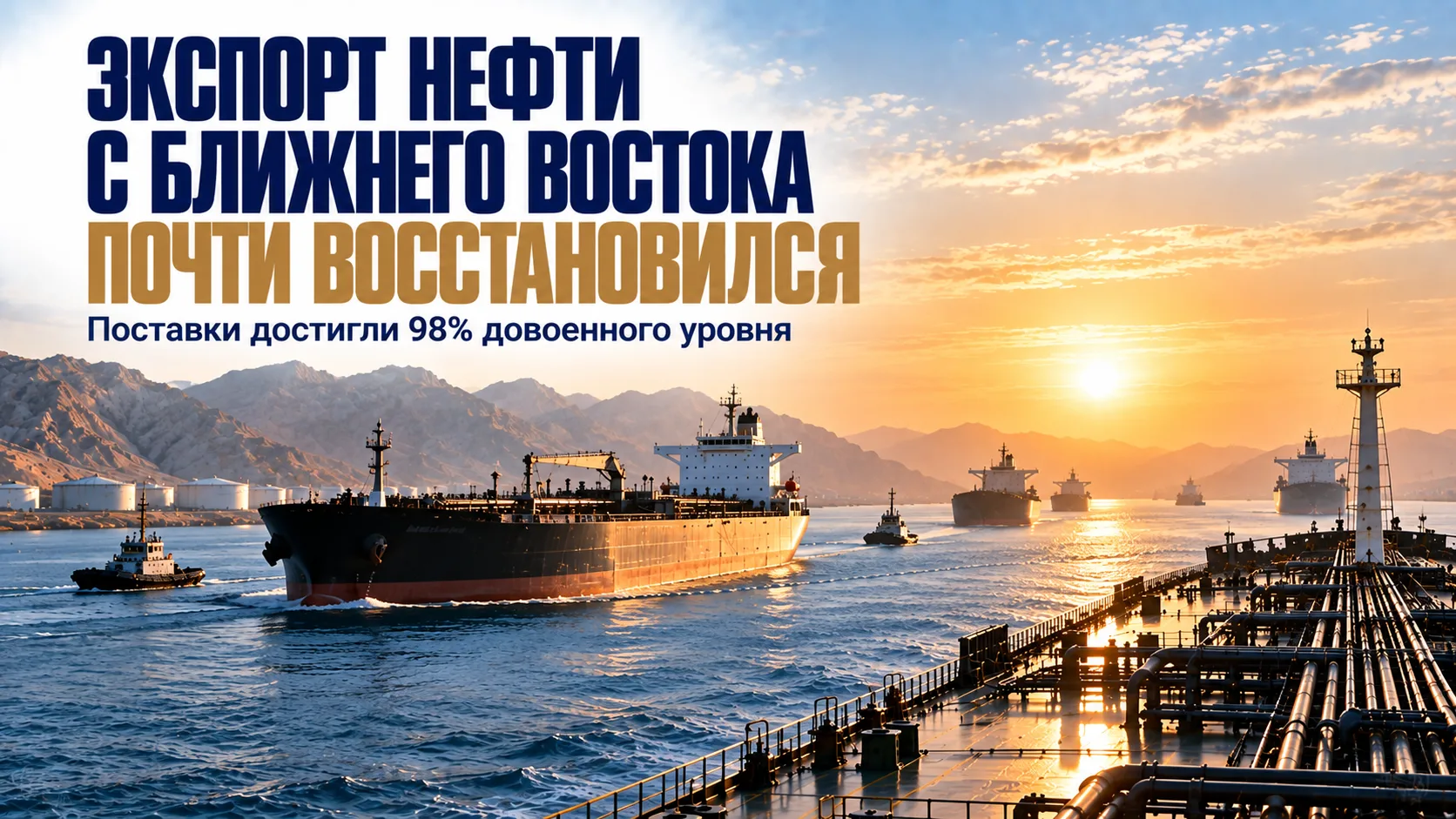 Экспорт нефти с Ближнего Востока почти восстановился