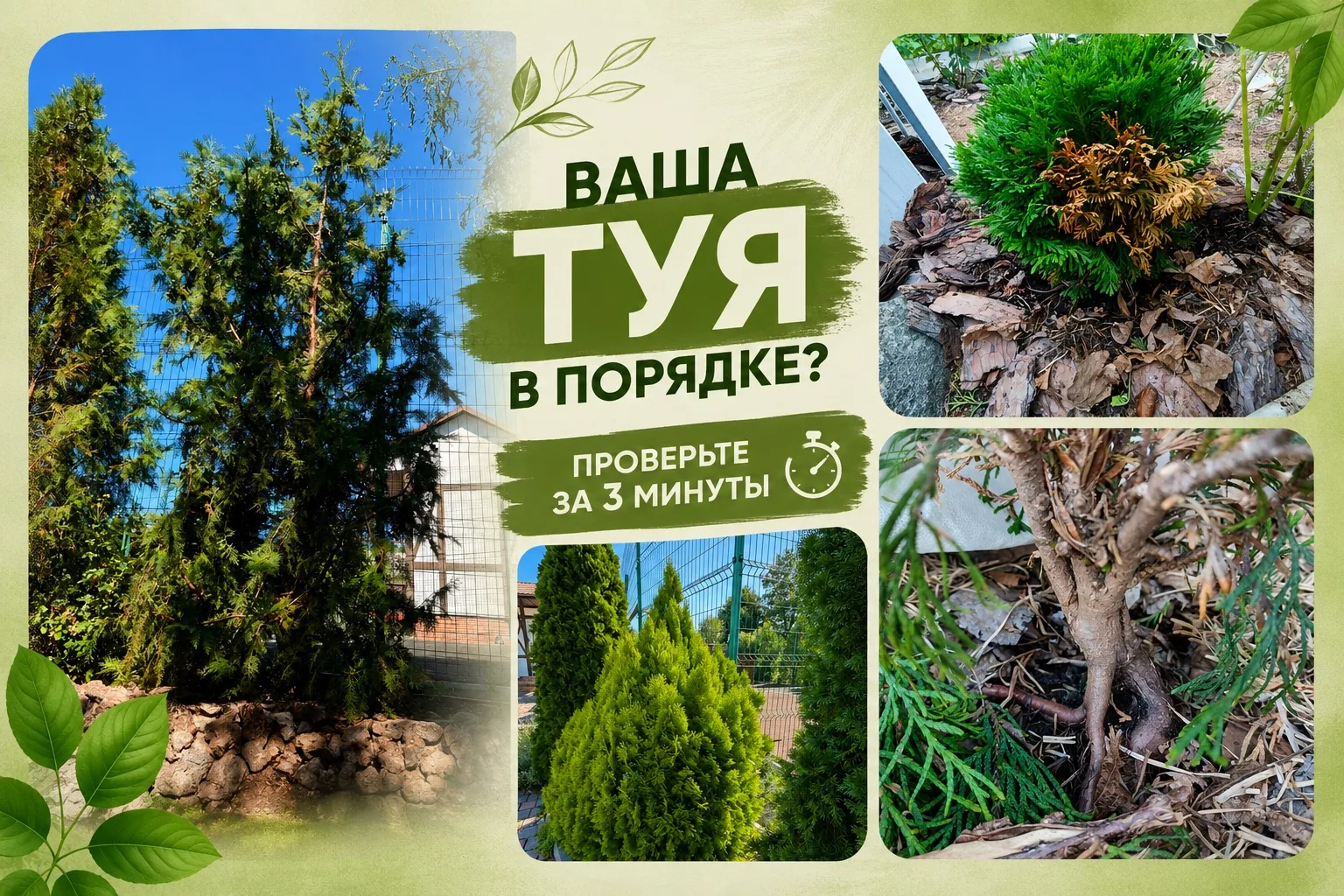 Чек-лист: 5 вещей, которые можно проверить у своей туи 🧐🌲