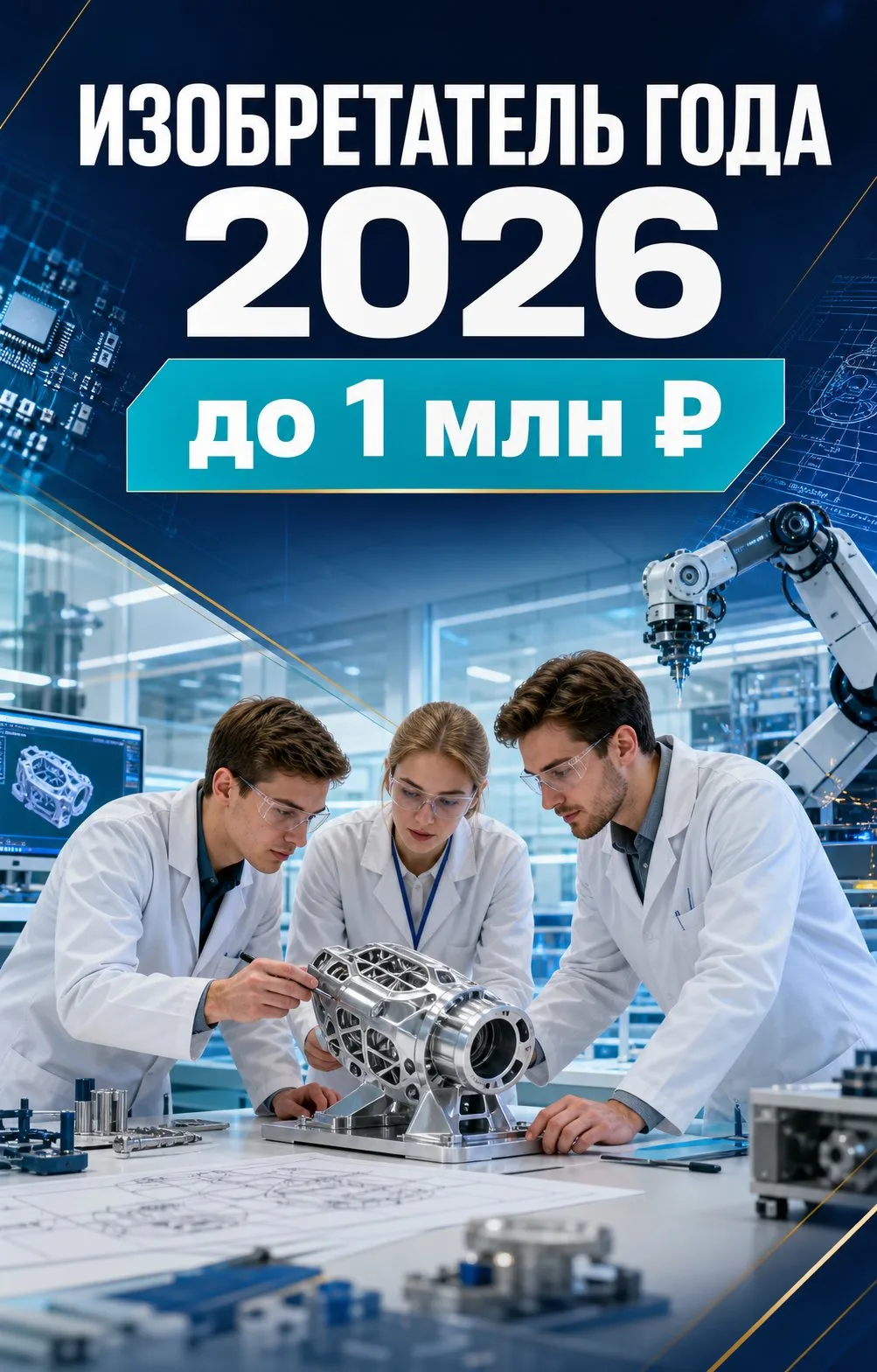 🚀 До 1 млн рублей на инновации: стартовал IV Всероссийский конкурс «Изобретатель года»