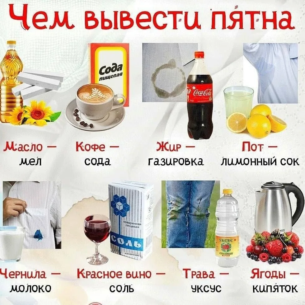 Шпаргалка на все времена: чем вывести трудные пятна и вернуть чистоту вещи 🔥