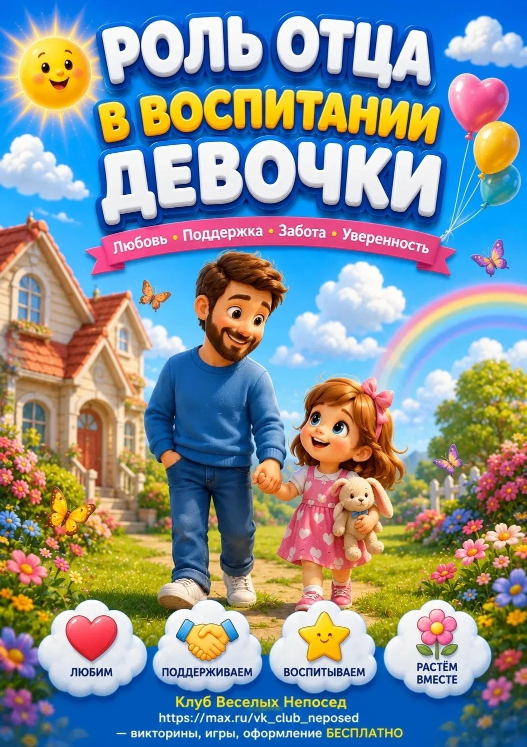 Папа рядом: как отцовская любовь помогает девочке расти уверенной.