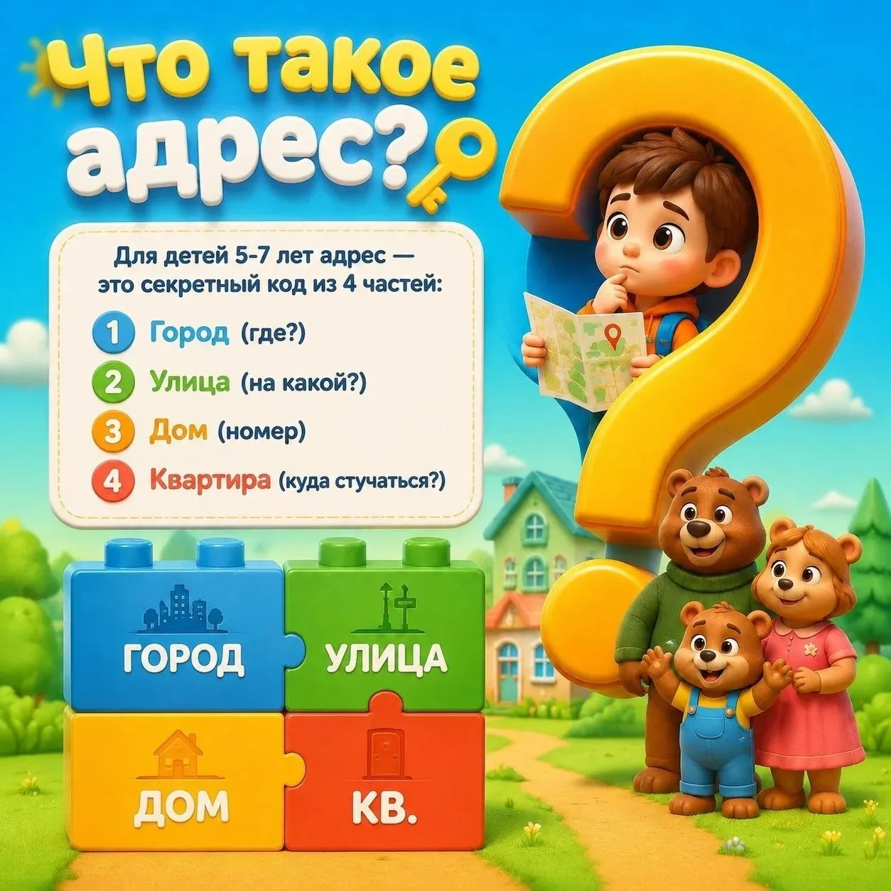 А  ваш малыш знает свой домашний адрес наизусть или ещё путается? 🏠