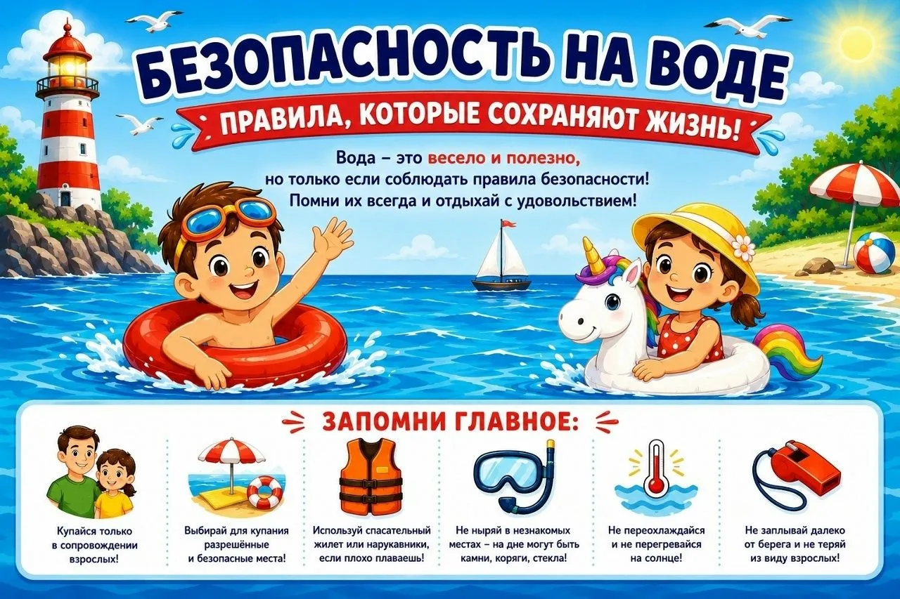 "БЕЗОПАСНО ЛЕТО:ПРАВИЛА У ВОДЫ"