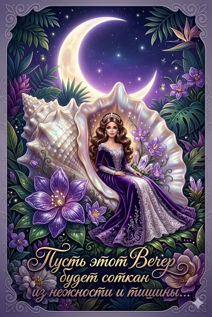 Пусть вечер будет добрым и уютным! ✨🌙💐