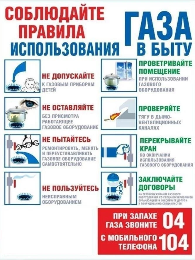 ‼Напоминаем о важности соблюдения правил пользования газом в быту!
